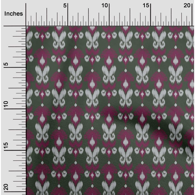 oneOone Georgette Viscose Fabric Paisley Ikat Printed Fabric 1 Yard 42 Inch Wide