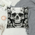 thumbnail image 2 of JEUXUS  Throw Pillow Covers Black and White Skull Flowers Gothic Design Square Pillowcase for Home Decor Sofa Car Bedroom Pillow case 18x18inch, 2 of 5