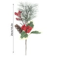 thumbnail image 3 of Lilgiuy 10.6in Red Berry Stems Pine Branches Evergreens Berries Decor Artificial Pine Cones Branch for Christmas Craft Wreath Pick & Winter Holiday, 3 of 6