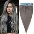 thumbnail image 2 of SEGO 20pcs Human Hair Extensions Tape in Balayage Chocolate Brown Natural Hair Extensions Tape in Real Hair Straight 12-24 inch, 2 of 8
