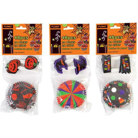 Halloween Baking Cups and Matching Toothpicks - CASE OF 72