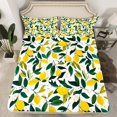 thumbnail image 6 of jejeloiu Tropical Fruit Lemon Twin Sheet Sets,Kawaii Flower Floral Twin Fitted Sheet,Yellow Green White Flat Sheet For Girls Teens,Microfiber Bedroom Decor,3pcs, 6 of 7