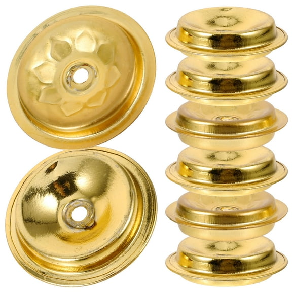 GOOHOCHY Golden Aluminum Floating Wick Holders for Home Use Oil Lamp with Safe Burn Design and Durable Craftsmanship 12 pcs