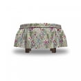 thumbnail image 4 of Spring Ottoman Cover, Pointy Petals Flowers Art, 2 Piece Slipcover Set with Ruffle Skirt for Square Round Cube Footstool Decorative Home Accent, Standard Size, Multicolor, by Ambesonne, 4 of 5