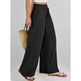 thumbnail image 2 of Pants for Women Wide leg Linen Pants High Waist Wide Leg Trousers Trendy Lounge Pant with Pockets (Available in Plus Size), 2 of 10