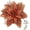 Brown, variant on 12 Pcs Glitter Poinsettia 5.5" Artificial Flowers Christmas with Clips Stems Xmas Tree Ornaments for Wedding Party Wreath Decoration