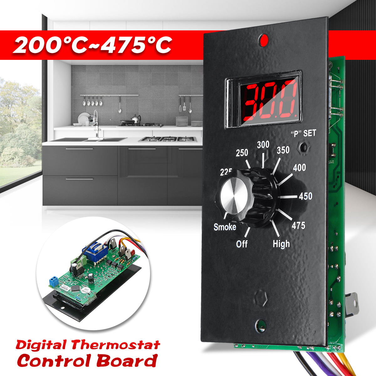 Digital Thermostat Controller Board Kits Replacement Pit Boss Wood Oven Grills 