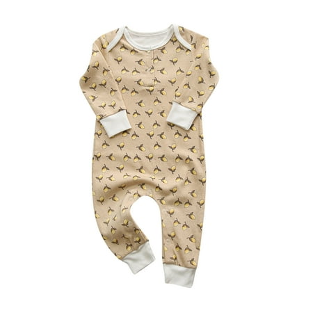 

Baby Boys Girls Sleepwear Romper Long Sleeve Graphic Printed Bodysuit Romper Jumpsuit Pajamas