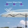 thumbnail image 2 of PURPLE LEAF 15ft Patio Market Umbrella with Base Double-Sided Sun Beach Umbrellas with Crank for Pool Beach Deck Backyard Cream, 2 of 8