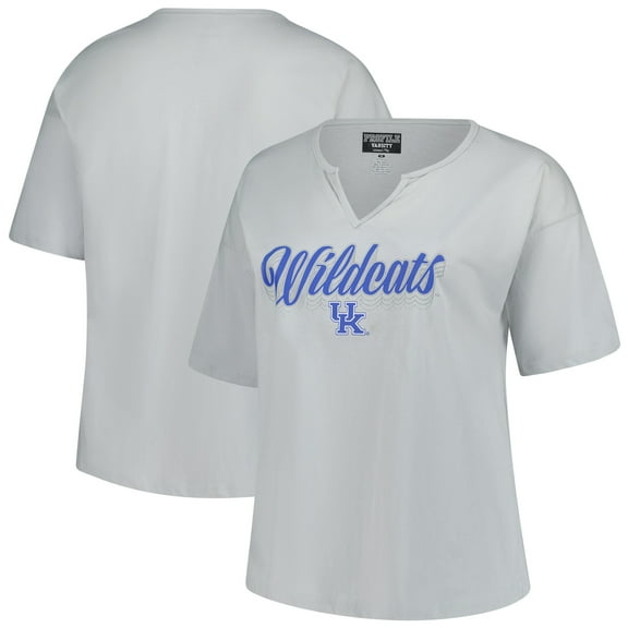 Women's Fanatics Gray Kentucky Wildcats Plus Size Winning Gear Notch Neck T-Shirt