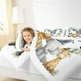 thumbnail image 4 of Manfei Wild Animal Elephant Full Size Comforter Sets,Zebra Lions Giraffe Bedding Comforter Set,Cute Zoo Animal Bedding Sets For Girls Kids,Breathable Home Decor Reversible,3pcs, 4 of 8