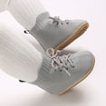 thumbnail image 5 of Meresysid Toddler Kids Infant Newborn Baby Spring New Baby Knitted High Top Lace-up Outside To Wear Non-slip Breathable Sweatproof Shoes Gray, 5 of 6