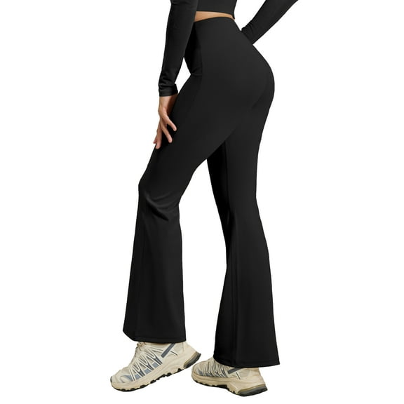 ValueVibe Flared Leggings for Women Bootcut Yoga Pants High Waisted Tummy Control Stretch Workout Leggings, Black S