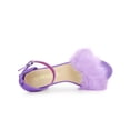 thumbnail image 4 of BLISSFUL STEP Women's Faux Fur Ankle Strap Block Heel Open Toe Sandals Purple 6, 4 of 7