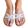 thumbnail image 4 of B91xZ Womens Flat Sandals Cross Strap Open Toe Summer Slide Sandals,White 9.5, 4 of 4