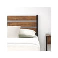 thumbnail image 4 of Queen platform marco de cama con rustic vintage wood cabecero, almacenamiento, metal slats support - no necesita colchón base, 4 of 6