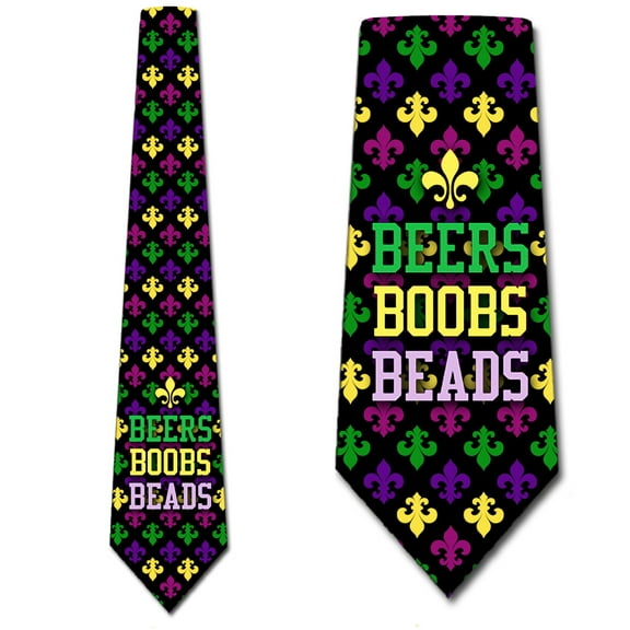 Mardi Gras Ties Mens Party Necktie New Orleans Tie by Three Rooker