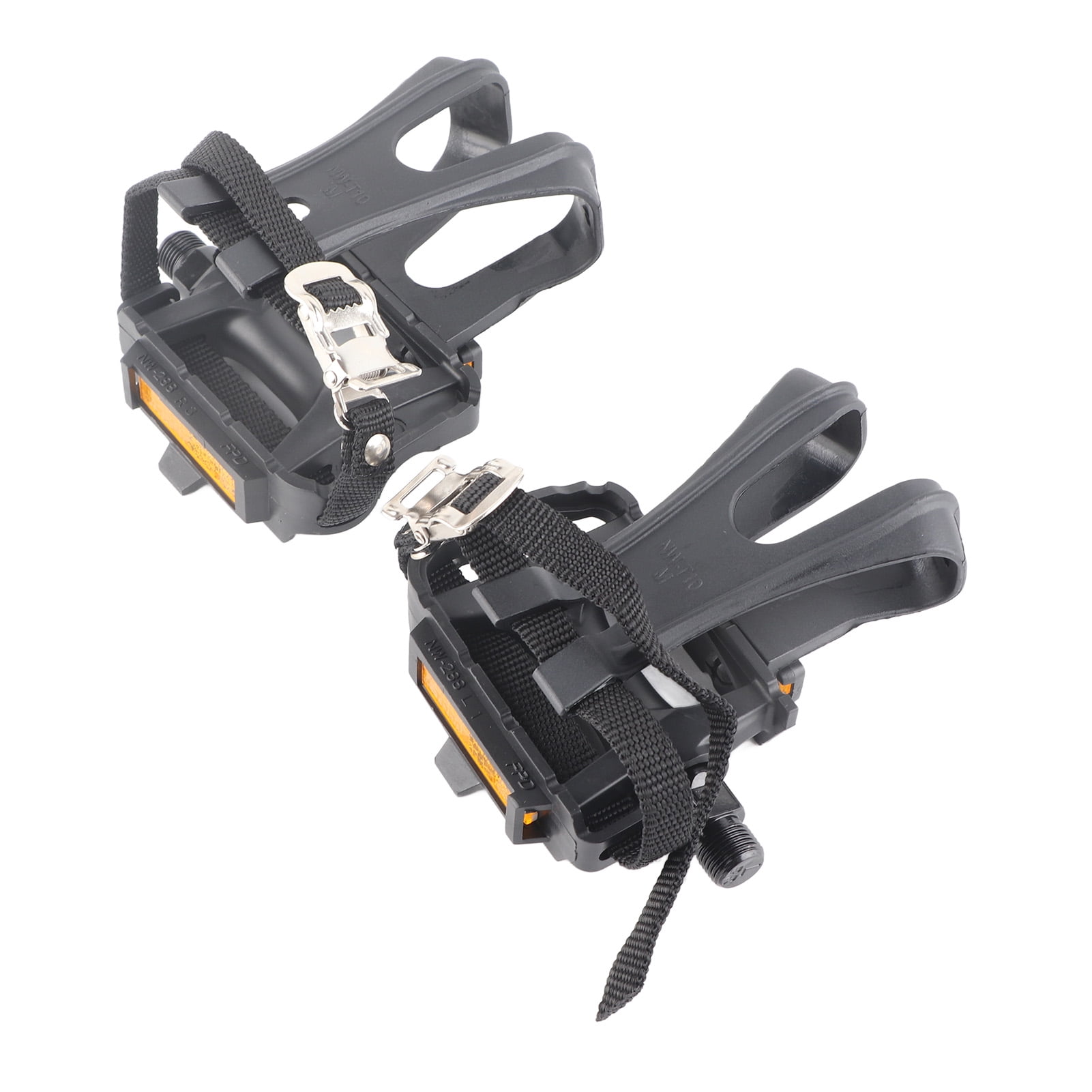 Bike Pedals Toe Clips Straps Durable Nylon Pedal with Cage for