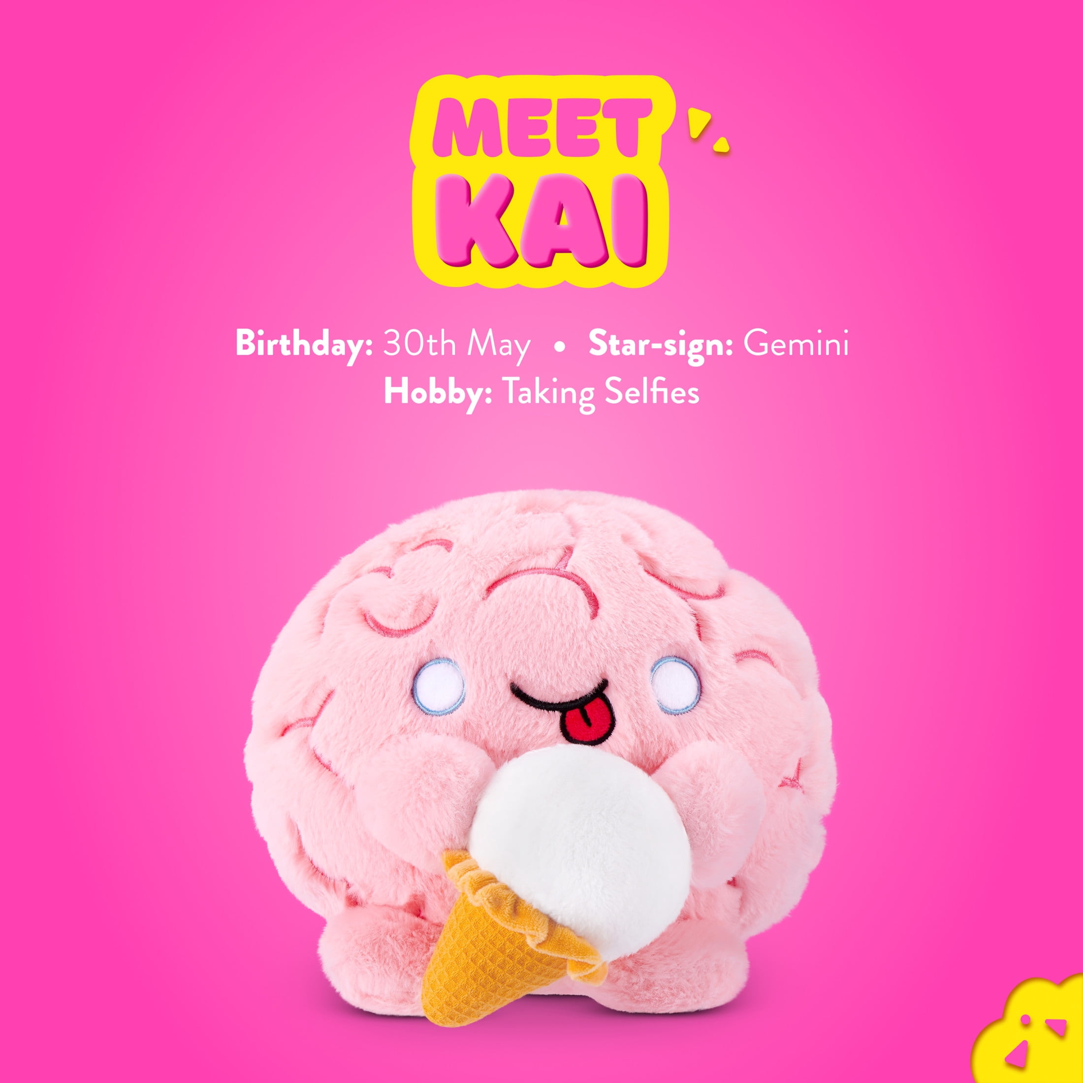 Snackles Core Series 2 Brain with Ice Cream by ZURU - Ultra-Soft 8-inch Plush Toy for All Ages