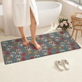 thumbnail image 4 of Gray Flower Skull Pattern Bathroom Rugs Mat,Non Slip Microfiber Bathroom Rug,Rubber Backing,Soft Bathroom Mats for Bathroom Floor,Tub and Shower,60x24in(150x60cm), 4 of 5