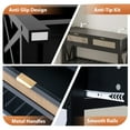 thumbnail image 6 of 39.3" Black Entryway Table with X-Shaped Stable Design and Metal Handles, 6 of 7