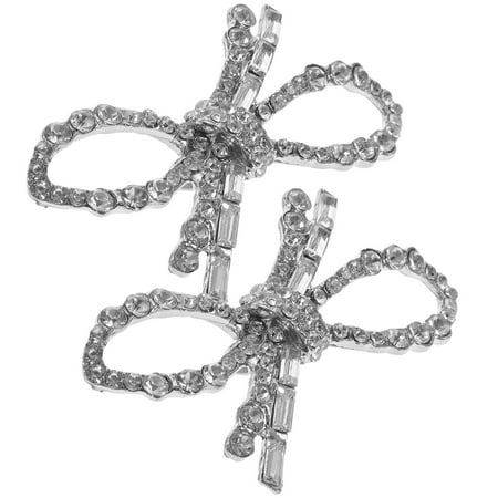 Shoe Jewelry Gold Bow Flower Clip Gift Rhinestone Clips Women s