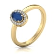 thumbnail image 5 of Round and Oval Shape Natural Sapphire Gemstone Ring in 14K Yellow Gold (Size: 5), 5 of 6