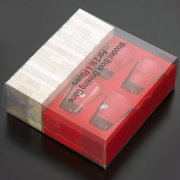 Rkstn Desktop Games Drunken Tower Drinking Game 60 Blocks and 4 Shot Glasses