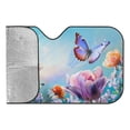 thumbnail image 4 of Awypu Flowers Butterfly Sky Funny Windshield Sun Shade Universal Sunshade for Car Windshield 51.18*27.59 in, 4 of 7