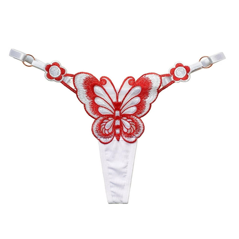 OAVQHLG3B Women Sexy Butterfly Underwear Lingerie Thongs Panties
