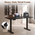 thumbnail image 6 of 48" Ergonomic Electric Standing Desk with 3 Memory Settings & Hanging Hooks, Adjustable Height Stand up Desk with T-Shaped Metal Bracket, Black, 6 of 9