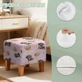 thumbnail image 7 of SCRAWLGOD Easter Egg Dachshund Paw Print Pink Ottoman Cover Square Slipcovers, Stretch Footrest Stool Cover for Ottoman Square, Soft Foot Stool Covers Protector with Nonslip Elastic Bottom, 7 of 7