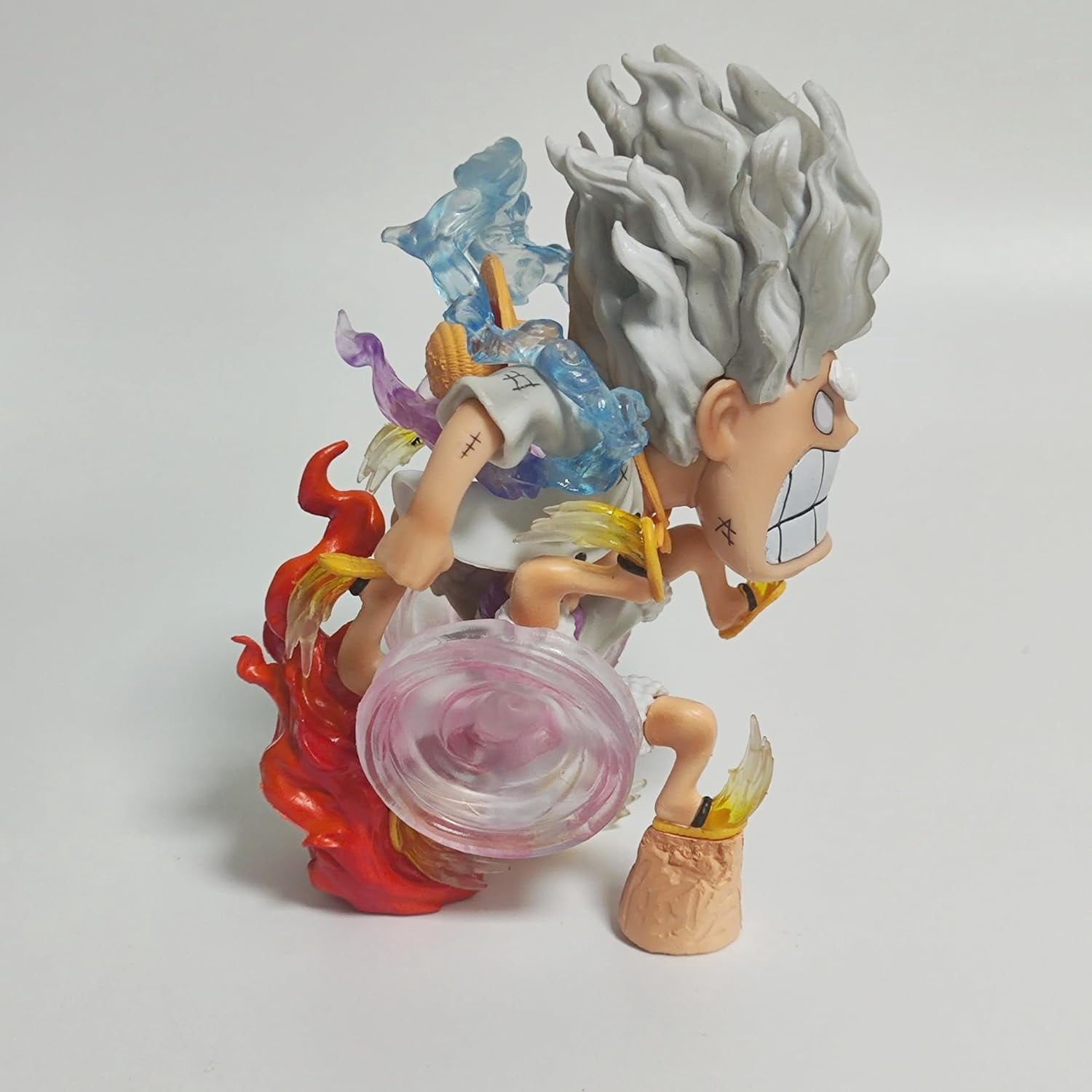 Newly Luffy Figure Q Version Big Head Fire Wheel Luffy Action Figures 15cm/5.9inch PVC Characters Collectible Handicrafts for Anime Fans Gifts