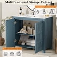 thumbnail image 5 of MODERNLUXE 36" Bathroom Vanity with Ceramic Sink,Wood Freestanding Cabinet with Storage for Bathroom,Retro Blue, 5 of 9