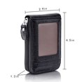 thumbnail image 2 of Gupgi Men Card Bag Genuine Leather Solid Color RFID Blocking Zipper Wallet, 2 of 3