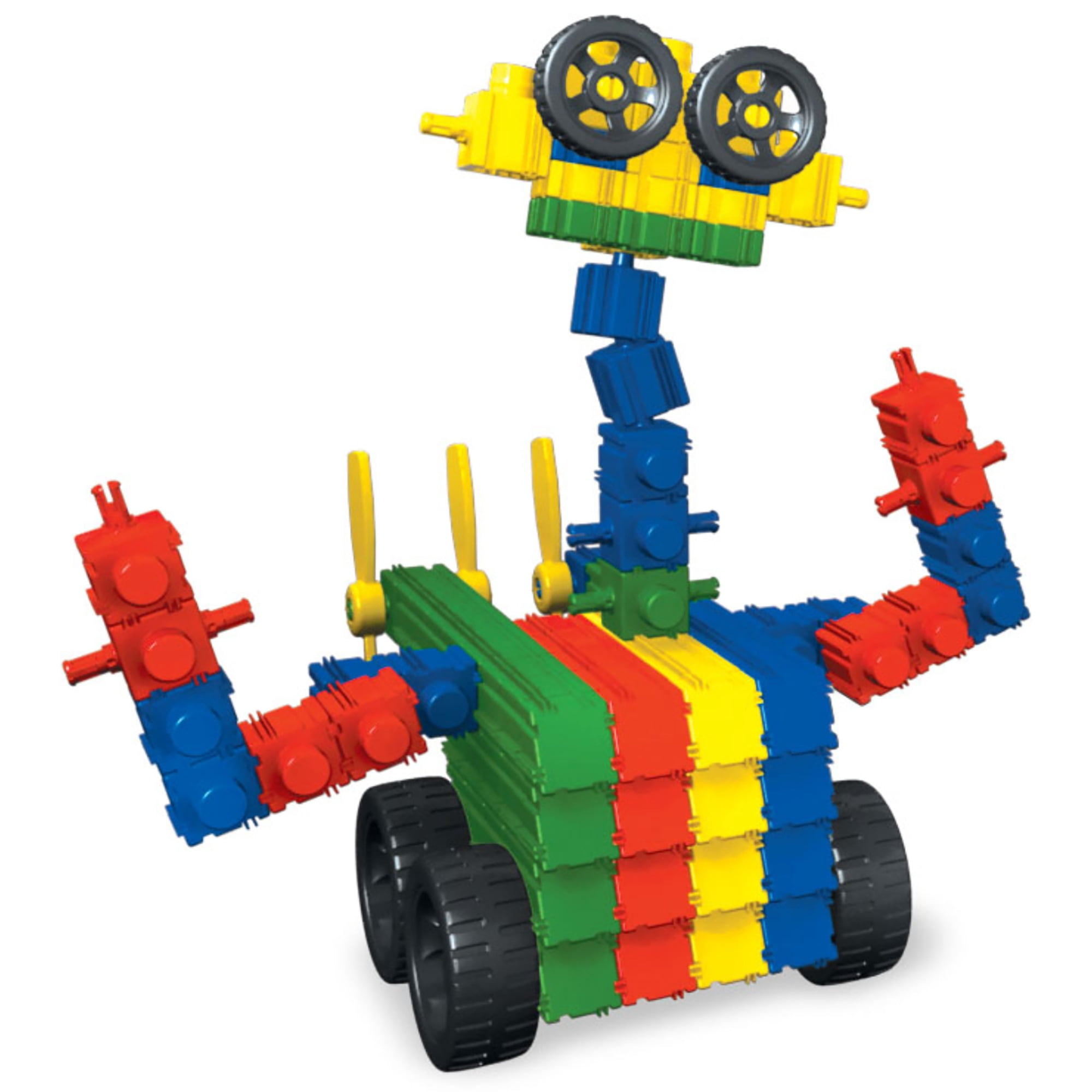 Snapo: Advanced Builder's Kit - 300 pcs - Colorful Blocks, Wheels, Connect All 6 Sides, 3D Building Toy, Snap-Slide-Rotate, Construction, Kids Ages 3+