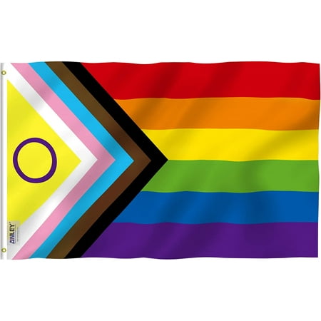 Anley Fly Breeze 3x5 Foot New Intersex Inclusive Progress Pride Flag ...