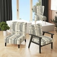 thumbnail image 1 of Designart "Finding Balance In Linearity" Grey strip Upholstered Accent Chair - Modern Arm Chair For Living Room, 1 of 7