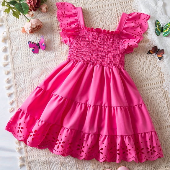 Girls Holiday Dresses Summer Birthday Dress Girls Toddler Princess Dress Up 12-18 Months