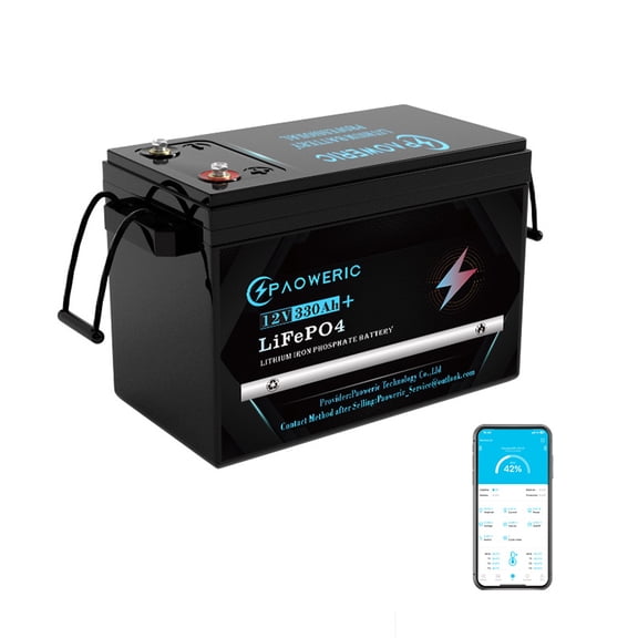12V 330Ah LiFePO4 Battery with 200A BMS, Compact Lithium Iron Phosphate Battery for Solar,RV,Home Energy Storage