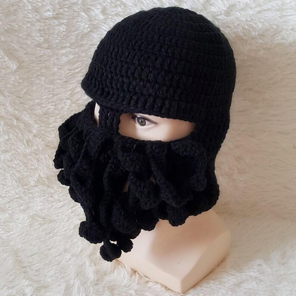 YEKEYI Wig Beard Hats Handmade Knit Warm Winter Caps Ski Funny Mask Beanie for Men Women YEKEYI