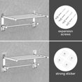 thumbnail image 5 of Caximsy Barra De Toalla Ajustable Para Montaje En Pared De Baño Toallero De Ducha Adhesivo De 17-30,7 Pulgadas Toalleros De Baño De Acero Inoxidable Para Inodoro Cocina Colgador De Toalla Doble (Toall, 5 of 5