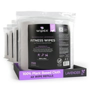 Wipex 700ct Lavender Plant-Based Gym Wipes Bulk Refill Roll, 4pk Case