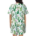 thumbnail image 3 of Bingfone Cactus Plants1 Print Pajamas Sets for Women Soft Short-Sleeved Pjs with Lounge Shorts Two Piece Sleepwear, 3 of 8