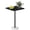 Black&White, variant on Pedestal Side Table, Small Black Square Drink Table for Small Spaces, Modern Martini Cocktail Accent Table with Faux Marble Top & Sturdy Base, Sofa Couch End Table for Living Room Office Bedroom
