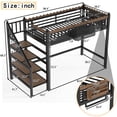 thumbnail image 4 of Bellemave Twin XL Loft Bed with Stairs, Heavy Duty Loft Beds Frame with Storage Basket, Bookshelf, Clothing Rack and Safety Wavy Guardrails, Large Under-Bed Space for Bedroom, Black, 4 of 8