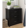 thumbnail image 4 of 3-Drawer Dresser in Black Ebony Ash Finish, 4 of 5
