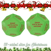 2025 New Santa Swap Gift Exchange Dice, Christmas Party Gift Dice Game, 12 Different Sides,Christmas Group Party Game(1PC)