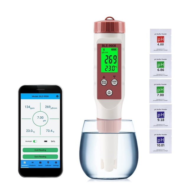 PH Meter PH/EC/TDS/TEMP Meter APP Intelligent Control Water Quality Tester ATC For Drinking Water Aquariums ,Accurate