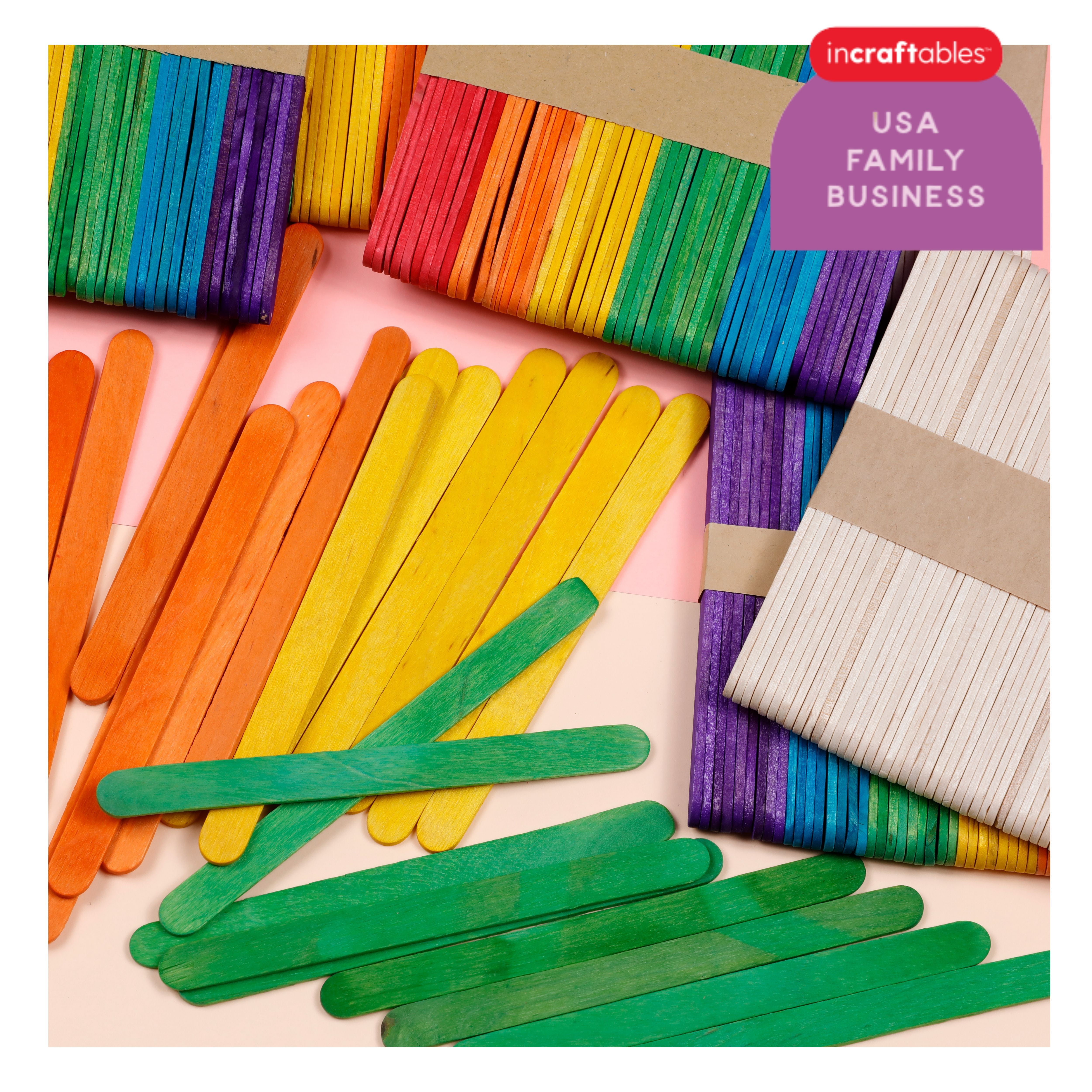 Small Popsicle Sticks for Crafts 4-½, Unfinished Craft Sticks, Woodpeckers